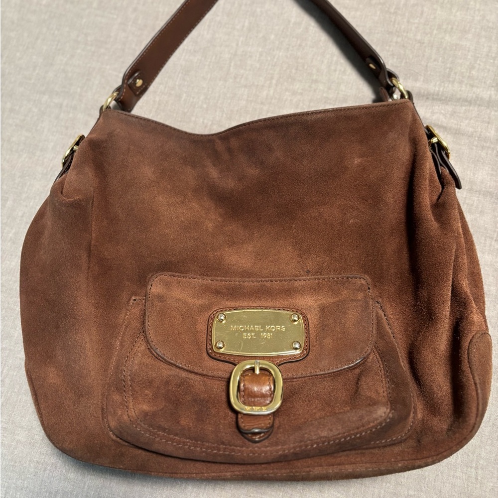 Michael Kors Tan Suede Hobo Bag